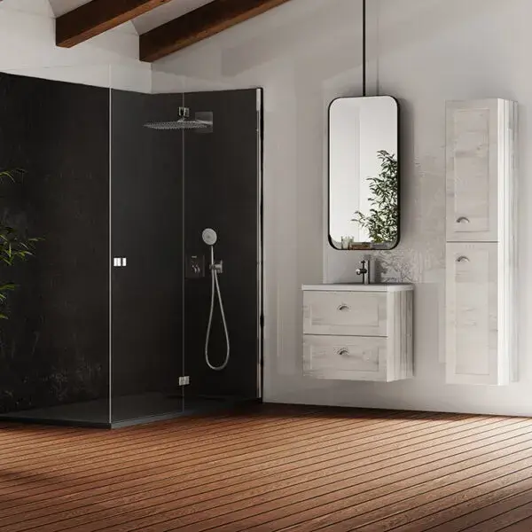 Provencal bathroom theme with zen style spa bathroom minimalistic decor from Ambiance bain